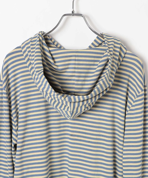 LAND MUSEUM（ランドミュージアム）の「LAND MUSEUM／ヘンリーネックフード（パーカー・メンズ・ベージュ/ブラック・FREE）」の7枚目の写真