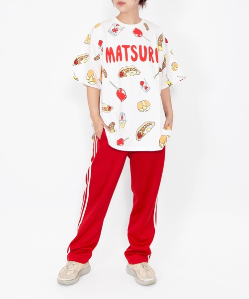 PUNYUS(プニュズ)の「【新サイズ】祭り総柄Tシャツ(Tシャツ/カットソー・レディース・ホワイト・3/4/5/1/2)」の4枚目の写真