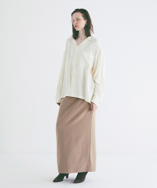 CLANE(クラネ)の「OPEN COLLAR OVER SHIRTS(シャツ/ブラウス・レディース・ブラウン/アイボリー・1/2)」の12枚目の写真