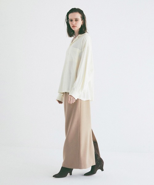 CLANE(クラネ)の「OPEN COLLAR OVER SHIRTS(シャツ/ブラウス・レディース・ブラウン/アイボリー・1/2)」の13枚目の写真