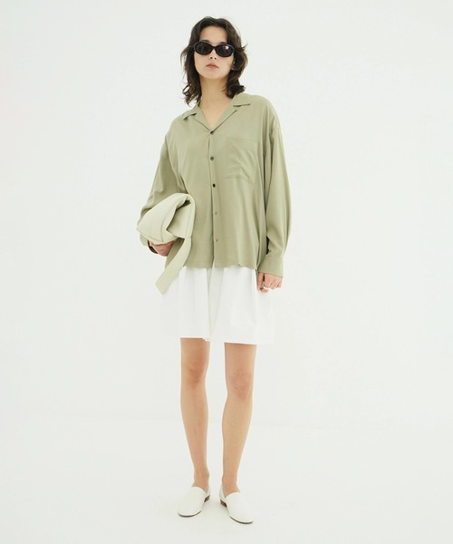 CLANE(クラネ)の「OPEN COLLAR OVER SHIRTS(シャツ/ブラウス・レディース・ブラウン/アイボリー・1/2)」の17枚目の写真