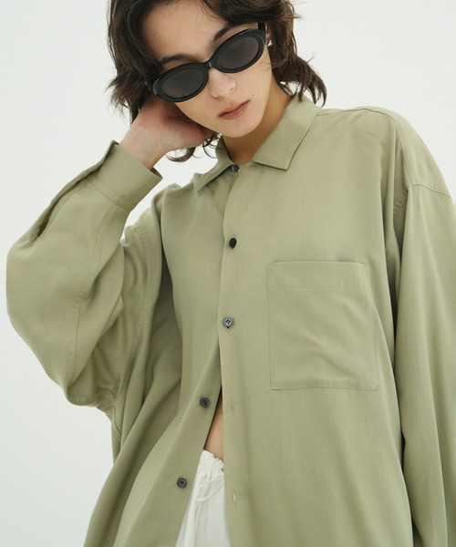 CLANE(クラネ)の「OPEN COLLAR OVER SHIRTS(シャツ/ブラウス・レディース・ブラウン/アイボリー・1/2)」の19枚目の写真