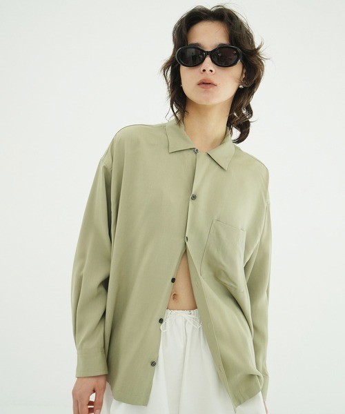 CLANE(クラネ)の「OPEN COLLAR OVER SHIRTS(シャツ/ブラウス・レディース・ブラウン/アイボリー・1/2)」の21枚目の写真