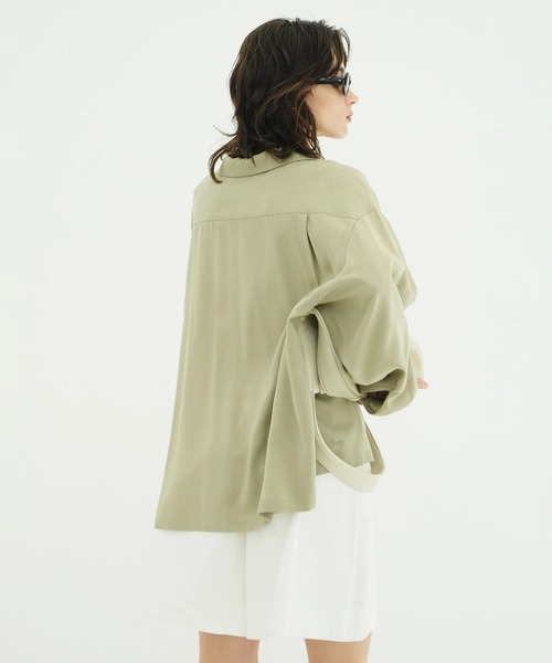 CLANE(クラネ)の「OPEN COLLAR OVER SHIRTS(シャツ/ブラウス・レディース・ブラウン/アイボリー・1/2)」の22枚目の写真