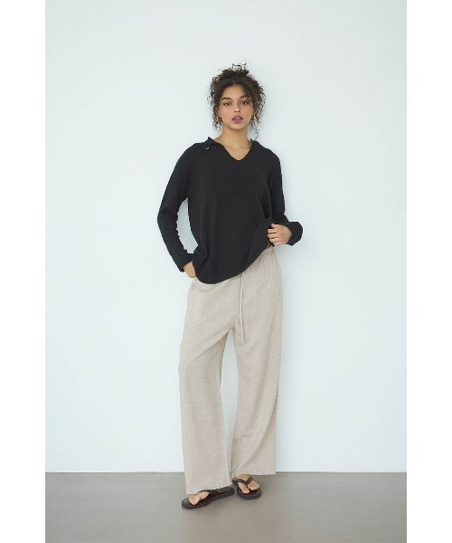 ALEXIA STAM(アリシアスタン)の「Shell Button Knit Top /シェルボタンニット(ニット/セーター・レディース・ブラック/アイボリー/ブラウン・FREE)」の15枚目の写真