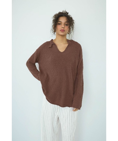ALEXIA STAM(アリシアスタン)の「Shell Button Knit Top /シェルボタンニット(ニット/セーター・レディース・ブラック/アイボリー/ブラウン・FREE)」の13枚目の写真