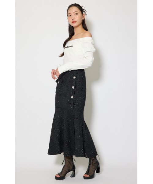 rienda(リエンダ)の「オフショルカットロングTシャツ 春服 夏服(Tシャツ/カットソー・レディース・ブラック/ホワイト/イエロー・FREE)」の5枚目の写真