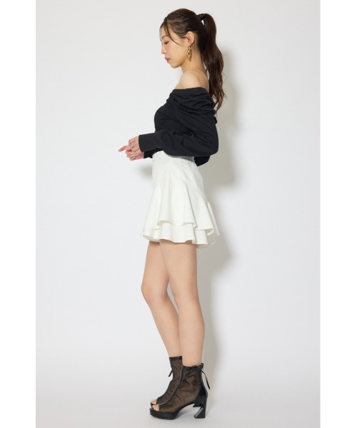 rienda(リエンダ)の「オフショルカットロングTシャツ 春服 夏服(Tシャツ/カットソー・レディース・ブラック/ホワイト/イエロー・FREE)」の13枚目の写真