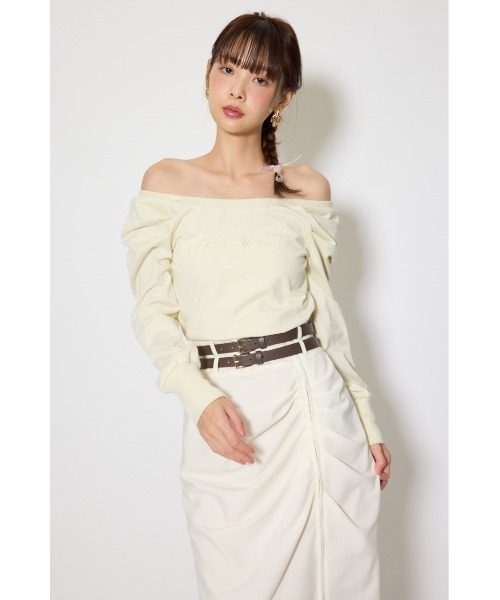 rienda(リエンダ)の「オフショルカットロングTシャツ 春服 夏服(Tシャツ/カットソー・レディース・ブラック/ホワイト/イエロー・FREE)」の21枚目の写真
