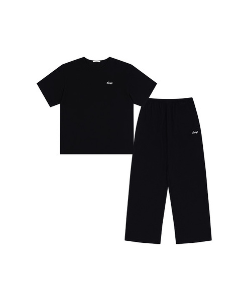 LAZYZ（レイジジ）の「エブリデイイージーティーシャツパンツセット（3色）（Tシャツ/カットソー・レディース・ネイビー/ブラック/ホワイト・FREE）」の2枚目の写真