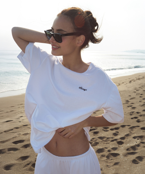 LAZYZ（レイジジ）の「エブリデイイージーティーシャツパンツセット（3色）（Tシャツ/カットソー・レディース・ネイビー/ブラック/ホワイト・FREE）」の4枚目の写真