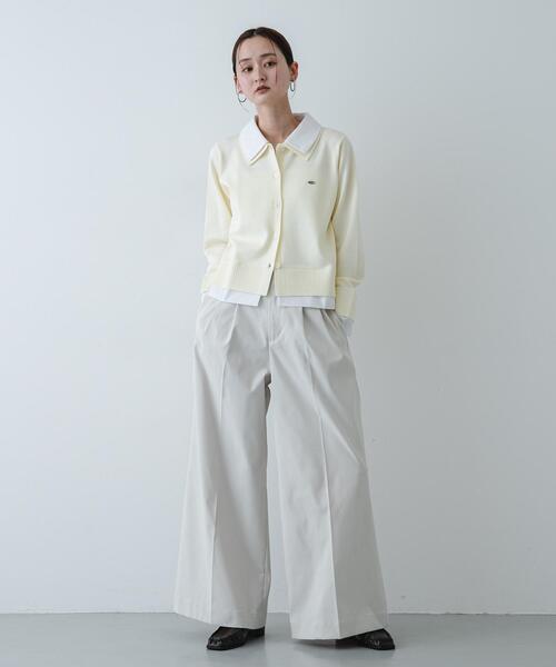 SENSE OF PLACE by URBAN RESEARCH（センスオブプレイスバイアーバンリサーチ）の「『洗濯可』プレートツキシャツドッキングニットカーディガン（カーディガン/ボレロ・レディース・アイボリー/グレー/ネイビー・ONE）」の6枚目の写真