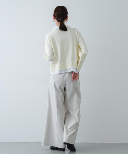 SENSE OF PLACE by URBAN RESEARCH（センスオブプレイスバイアーバンリサーチ）の「『洗濯可』プレートツキシャツドッキングニットカーディガン（カーディガン/ボレロ・レディース・アイボリー/グレー/ネイビー・ONE）」の8枚目の写真