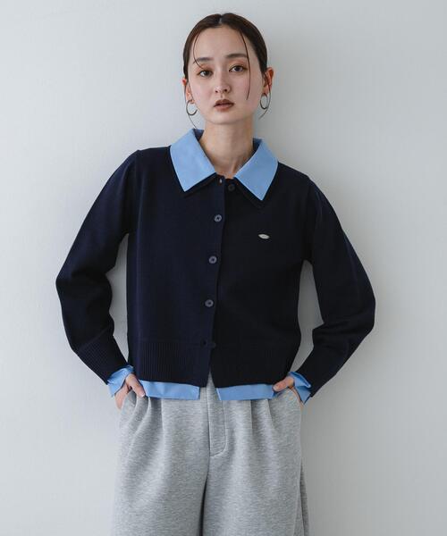 SENSE OF PLACE by URBAN RESEARCH（センスオブプレイスバイアーバンリサーチ）の「『洗濯可』プレートツキシャツドッキングニットカーディガン（カーディガン/ボレロ・レディース・アイボリー/グレー/ネイビー・ONE）」の19枚目の写真