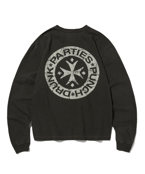 Hurt Logo Garment Dyed Long Sleeve (CHARCOAL)
