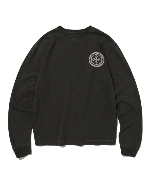 PUNCH DRUNK PARTIES(パンチドランクパーティーズ)の「Hurt Logo Garment Dyed Long Sleeve (CHARCOAL)(Tシャツ/カットソー・メンズ・その他・3/2/1)」の2枚目の写真