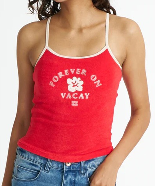 BILLABONG(ビラボン)の「BILLABONG/ビラボン キャミソール PILE BABY FIT RINGER CAMI BG01C364(タンクトップ・レディース・バイオレット/オフホワイト/スミクロ/レッド・M)」の1枚目の写真