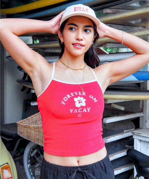 BILLABONG(ビラボン)の「BILLABONG/ビラボン キャミソール PILE BABY FIT RINGER CAMI BG01C364(タンクトップ・レディース・バイオレット/オフホワイト/スミクロ/レッド・M)」の6枚目の写真