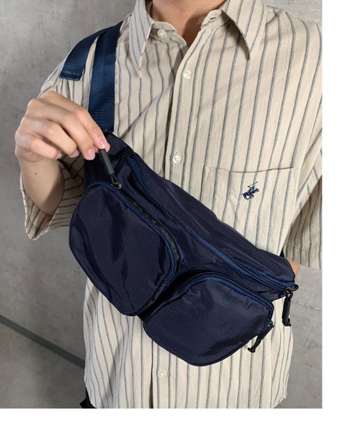 link lot(リンクロット)の「【ペットボトル収納可能】カラーナイロンショルダーバッグ(ショルダーバッグ・メンズ・グリーン/イエロー/オレンジ/レッド/ネイビー/ブラック・F)」の3枚目の写真