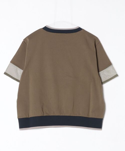 A.N.L(エーエヌエル レーベル)の「A.N.L 配色リブニット シアー切替半袖カットソー(Tシャツ/カットソー・レディース・カーキ/チャコールグレー/ブラック・38)」の10枚目の写真