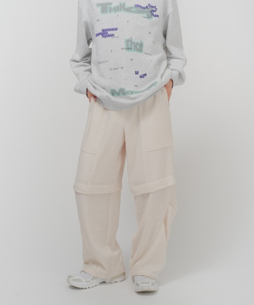 THINGS THAT MATTER(シングス ザット マター)の「VINTAGE GEORGETTE CONVERTIBLE PANTS / ヴィンテージ ジョーゼット コンバーチブル パンツ(その他パンツ・レディース・ブラック/アイボリー/ラベンダー・FREE)」の12枚目の写真