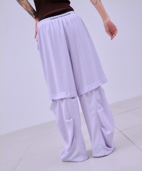 THINGS THAT MATTER(シングス ザット マター)の「VINTAGE GEORGETTE CONVERTIBLE PANTS / ヴィンテージ ジョーゼット コンバーチブル パンツ(その他パンツ・レディース・ブラック/アイボリー/ラベンダー・FREE)」の7枚目の写真