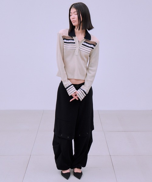 THINGS THAT MATTER(シングス ザット マター)の「VINTAGE GEORGETTE CONVERTIBLE PANTS / ヴィンテージ ジョーゼット コンバーチブル パンツ(その他パンツ・レディース・ブラック/アイボリー/ラベンダー・FREE)」の9枚目の写真