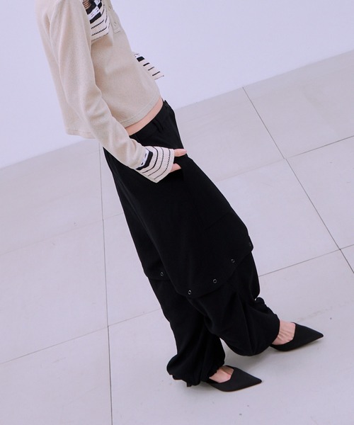 THINGS THAT MATTER(シングス ザット マター)の「VINTAGE GEORGETTE CONVERTIBLE PANTS / ヴィンテージ ジョーゼット コンバーチブル パンツ(その他パンツ・レディース・ブラック/アイボリー/ラベンダー・FREE)」の10枚目の写真