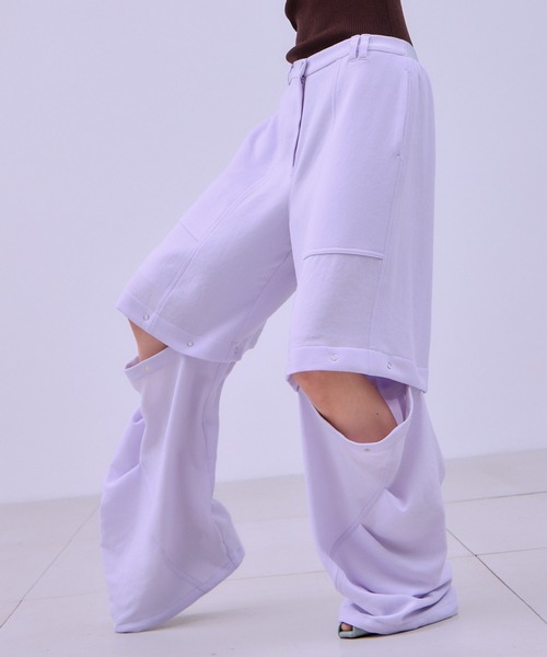THINGS THAT MATTER(シングス ザット マター)の「VINTAGE GEORGETTE CONVERTIBLE PANTS / ヴィンテージ ジョーゼット コンバーチブル パンツ(その他パンツ・レディース・ブラック/アイボリー/ラベンダー・FREE)」の5枚目の写真