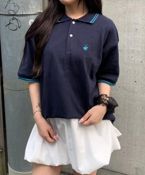 BEVERLY HILLS POLO CLUB(ビバリーヒルズポロクラブ)の「【BEVERLY HILLS POLO CLUB】リブライン鹿の子半袖ポロシャツ(ポロシャツ・メンズ・グリーン/サックスブルー/オフホワイト/ネイビー/ブラック・M/L)」の5枚目の写真