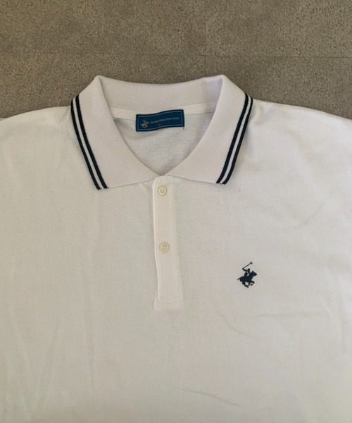 BEVERLY HILLS POLO CLUB(ビバリーヒルズポロクラブ)の「【BEVERLY HILLS POLO CLUB】リブライン鹿の子半袖ポロシャツ(ポロシャツ・メンズ・グリーン/サックスブルー/オフホワイト/ネイビー/ブラック・M/L)」の16枚目の写真