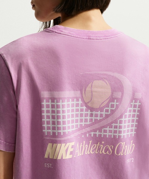 NIKE（ナイキ）の「ナイキ NIKE ナイキ   NSW CLSC BF バーシティ19 S/S Tシャツ（Tシャツ/カットソー・レディース・スモークピンク/ブラック/ネイビー・S/M/L/XL）」の12枚目の写真