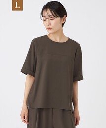 【L】【接触冷感・吸水速乾・遮熱・UV対策・マシンウォッシャブル】【キマル!シリーズ】キマルサテンプルオーバーブラウス