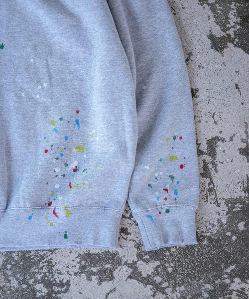 DOMINGO SELECT（ドミンゴセレクト）の「[MOOJI MOOJI] CLASSIC CREW SPLATTER PAINT / クラシッククルースプラッターペイント（スウェット・メンズ・グレー系その他・X-LARGE）」の3枚目の写真