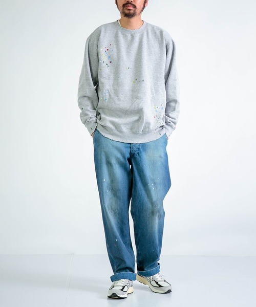 DOMINGO SELECT（ドミンゴセレクト）の「[MOOJI MOOJI] CLASSIC CREW SPLATTER PAINT / クラシッククルースプラッターペイント（スウェット・メンズ・グレー系その他・X-LARGE）」の8枚目の写真