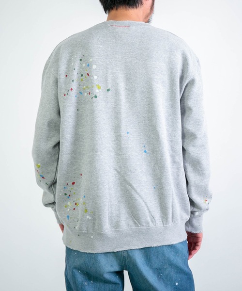 DOMINGO SELECT（ドミンゴセレクト）の「[MOOJI MOOJI] CLASSIC CREW SPLATTER PAINT / クラシッククルースプラッターペイント（スウェット・メンズ・グレー系その他・X-LARGE）」の12枚目の写真