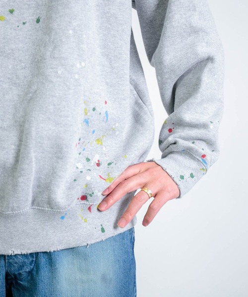 DOMINGO SELECT（ドミンゴセレクト）の「[MOOJI MOOJI] CLASSIC CREW SPLATTER PAINT / クラシッククルースプラッターペイント（スウェット・メンズ・グレー系その他・X-LARGE）」の15枚目の写真