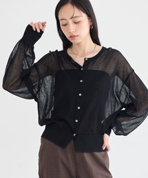 earth music&ecology（アースミュージックアンドエコロジー）の「【WEB限定】接触冷感シアークルーニットカーディガン（カーディガン/ボレロ）」