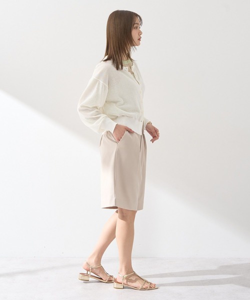 earth music&ecology(アースミュージックアンドエコロジー)の「【WEB限定】接触冷感シアークルーニットカーディガン(カーディガン/ボレロ・レディース・杢グレー/レッド/ネイビー/ブラック/アイボリー/ブルー・FREE)」の7枚目の写真