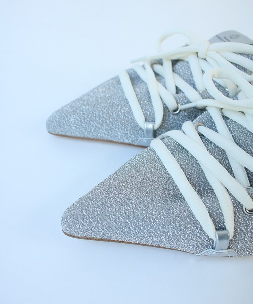Scrap Book(スクラップブック)の「【MAISON MAVERICK PRESENTS】Lace-Up Slingback Flats Mule(パンプス・レディース・グリーン/ブラウン/グレー/シルバー・M)」の15枚目の写真