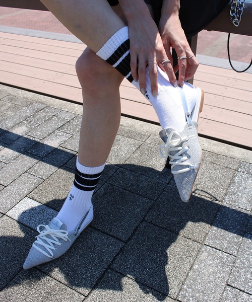 Scrap Book(スクラップブック)の「【MAISON MAVERICK PRESENTS】Lace-Up Slingback Flats Mule(パンプス・レディース・グリーン/ブラウン/グレー/シルバー・M)」の12枚目の写真
