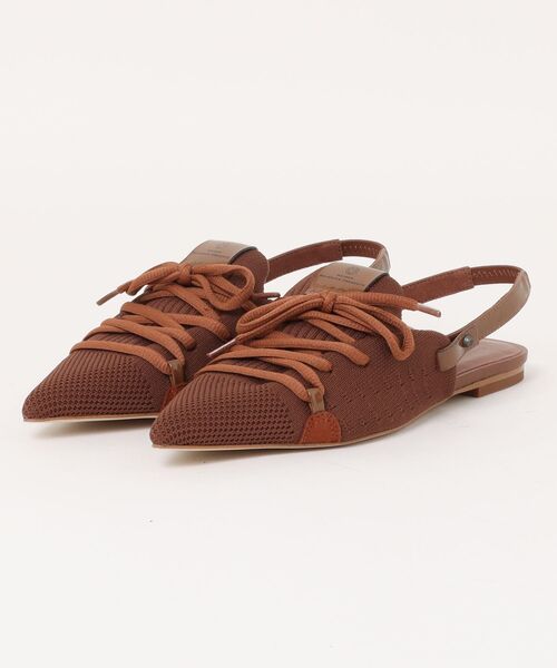 Scrap Book(スクラップブック)の「【MAISON MAVERICK PRESENTS】Lace-Up Slingback Flats Mule(パンプス・レディース・グリーン/ブラウン/グレー/シルバー・M)」の7枚目の写真