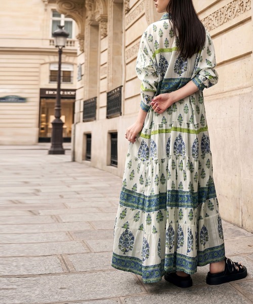 antiqua(アンティカ)の「ボタニカル柄 ワンピース(シャツワンピース・レディース・ホワイト系その他・ONESIZE)」の5枚目の写真