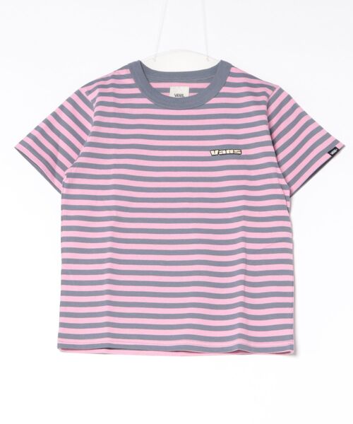 VANS(バンズ)の「VANS ヴァンズ W Border cropped TEE ショートスリーブ 126R3010701 ABC-MART限定 PINK(Tシャツ/カットソー・レディース・ピンク・MEDIUM/SMALL)」の1枚目の写真