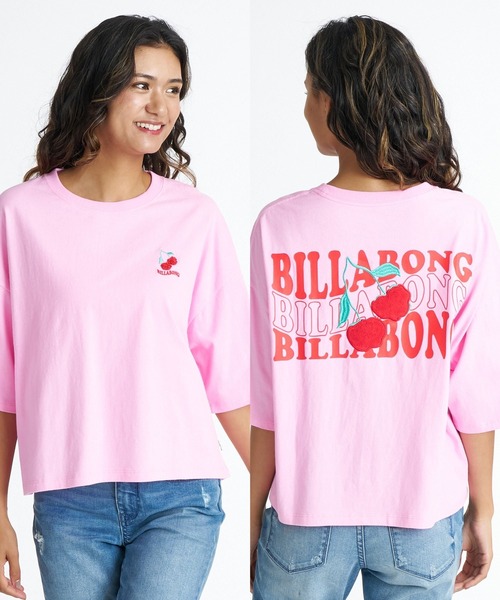 BILLABONG(ビラボン)の「BILLABONG ウィメンズ CHERRY WIDE LOOSE CROPPED TEE Tシャツ 【2026年夏モデル】(Tシャツ/カットソー・レディース・グリーン/ピンク/ホワイト/ブラック・MEDIUM)」の4枚目の写真