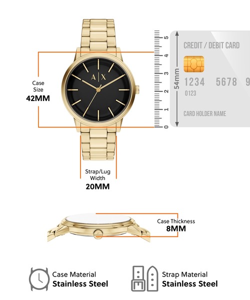 ARMANI EXCHANGE(アルマーニエクスチェンジ)の「アルマーニ・エクスチェンジ 腕時計 メンズ アナログ ステンレス AX7178SET(アナログ腕時計・メンズ・ゴールド・FREE)」の5枚目の写真