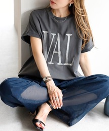 ビッグロゴ刺繍ピグメントスウェットTシャツ