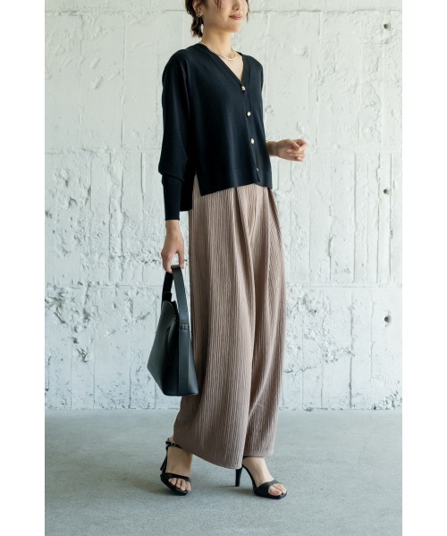 M.deux（エムドゥ）の「リラックス楊柳カットワイドパンツ（その他パンツ・レディース・ブラック/サックスブルー/モカ・MEDIUM）」の9枚目の写真