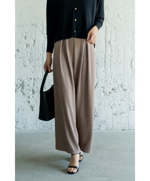 M.deux（エムドゥ）の「リラックス楊柳カットワイドパンツ（その他パンツ・レディース・ブラック/サックスブルー/モカ・MEDIUM）」の8枚目の写真