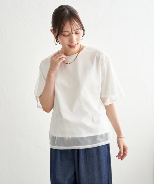 ikka(イッカ)の「チュールレイヤードプルオーバー(Tシャツ/カットソー・レディース・チャコール/ライトグレー/オフホワイト/ライトブルー・M/L/S)」の18枚目の写真
